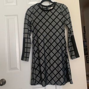 Grey and Black Patterned Dress